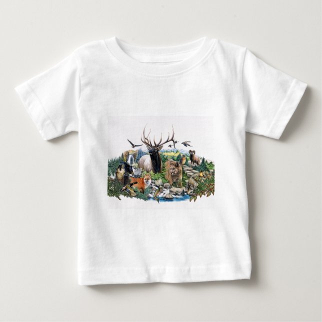 T-shirt Pour Bébé Faune nord-américaine (Devant)