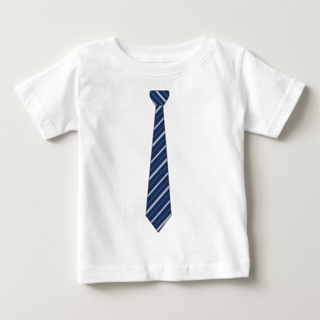 T-shirt Pour Bébé Faux cravate barrée par bleu drôle (Devant)