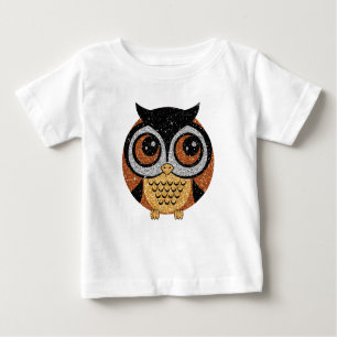 T-shirt Pour Bébé Faux Parties scintillant Owl