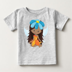 T-shirt Pour Bébé Fée Afro-Américaine, Fée De Forêt, Fleurs