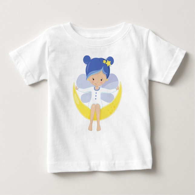 T-shirt Pour Bébé Fée De Fécule, Fée Sur La Lune, Fée Mignonne (Devant)