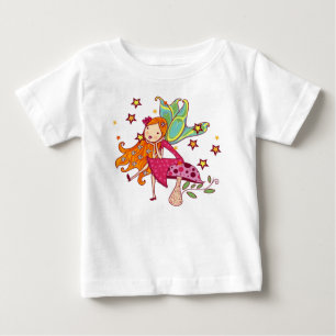 T-shirt Pour Bébé Fée de jardin sur Champignons