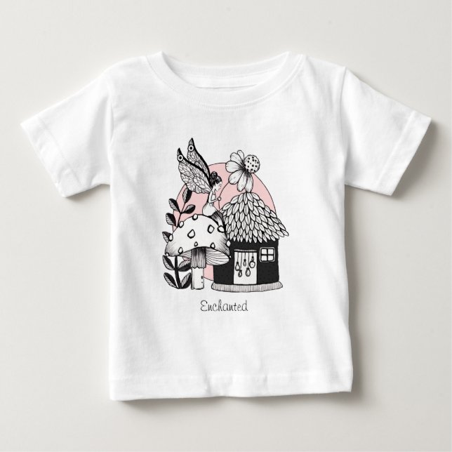 T-shirt Pour Bébé Fée Enchantée Et Maison De Fée (Devant)