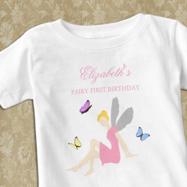 T-shirt Pour Bébé Fée premier anniversaire fille (Créateur téléchargé)