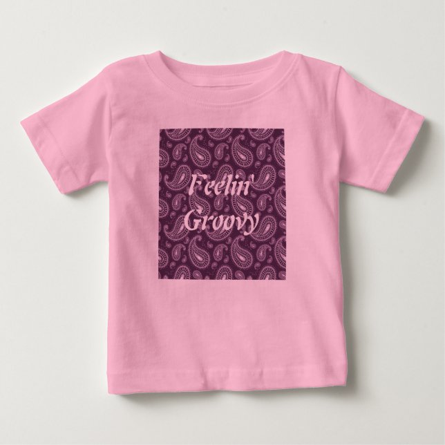 T-shirt Pour Bébé Feelin' Super Purple Paisley (Devant)