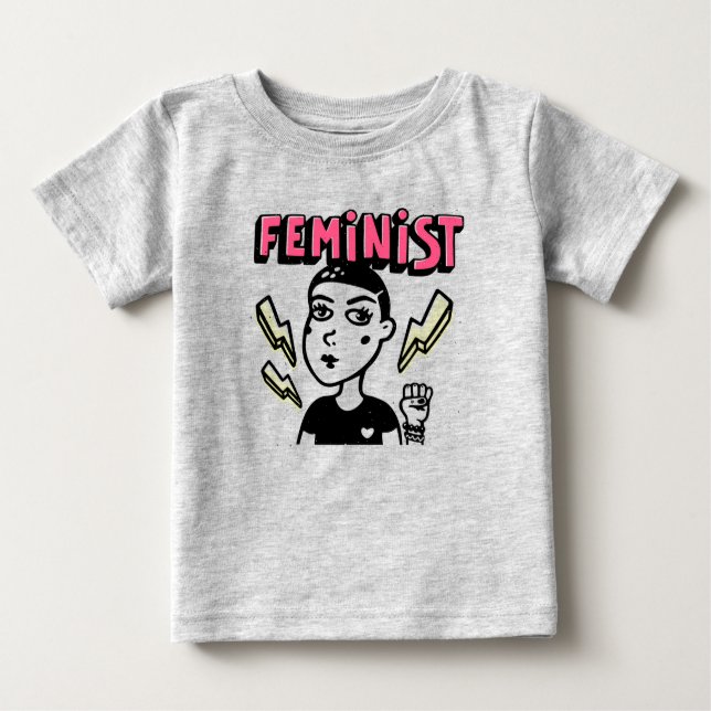 T-shirt Pour Bébé Feminist Pop Art Girl (Devant)
