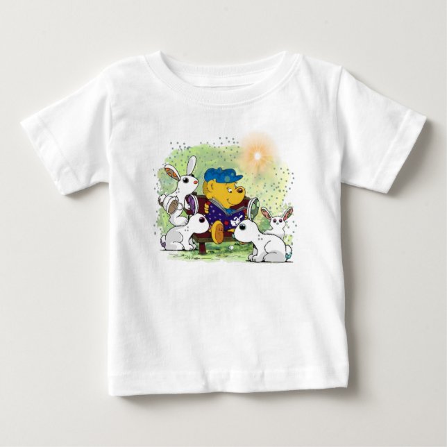 T-shirt Pour Bébé Ferald Reading aux Bunnies (Devant)