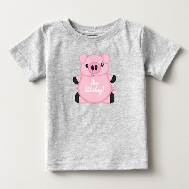 T-shirt Pour Bébé Ferme de Baby shower de porc (Devant)