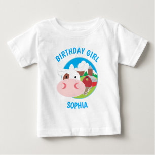 T-shirt Pour Bébé Ferme de vaches mignonnes Anniversaire des enfants