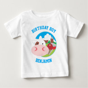 T-shirt Pour Bébé Ferme de vaches mignonnes Anniversaire des enfants