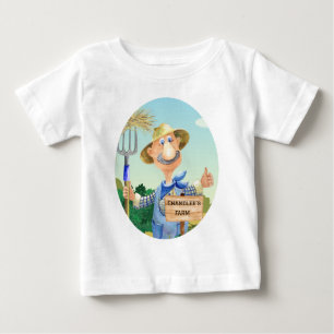 T-shirt Pour Bébé Ferme Personnalisée de MacDonald le Mignon Vieux