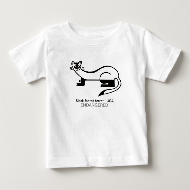 T-shirt Pour Bébé FERRET à pieds noirs - Chasseur de chiens des Prai (Devant)