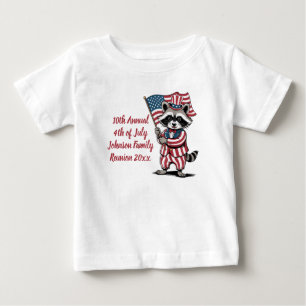 T-shirt Pour Bébé Festin Raccoon 4 juillet Réunion en famille