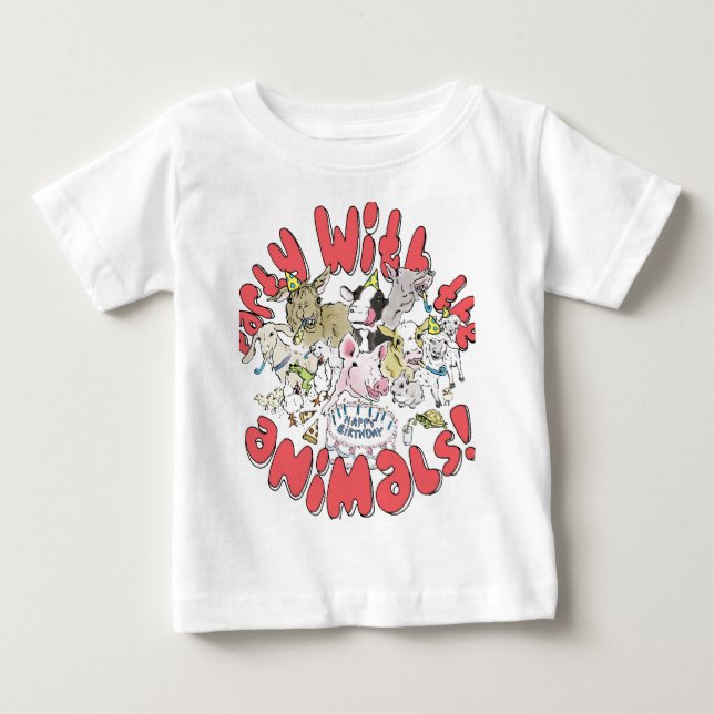 T-SHIRT POUR BÉBÉ FÊTE AVEC LES ANIMAUX (Devant)