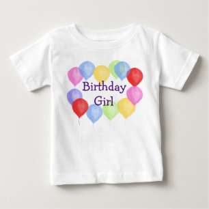 T-shirt Pour Bébé Fête d'anniversaire avec ballons personnalisés