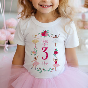 T-shirt Pour Bébé Fête d'anniversaire Ballerine Fleurs pour filles