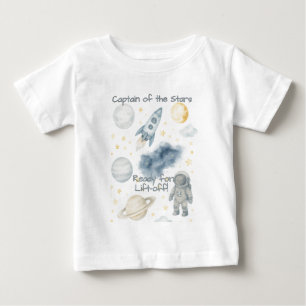 T-shirt Pour Bébé Fête d'anniversaire dans l'espace cosmique Fusée