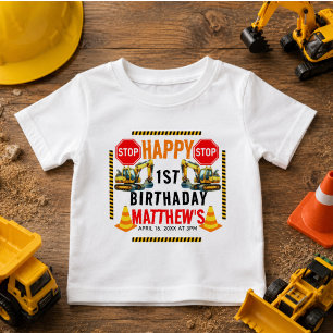 T-shirt Pour Bébé Fête d'anniversaire de 1 an Camion à benne de cons