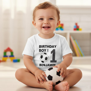 T-shirt Pour Bébé Fête d'anniversaire de foot 1 an