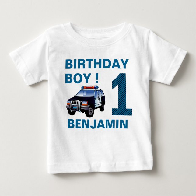 T-shirt Pour Bébé Fête d'anniversaire de la 1ère année de la voiture (Devant)