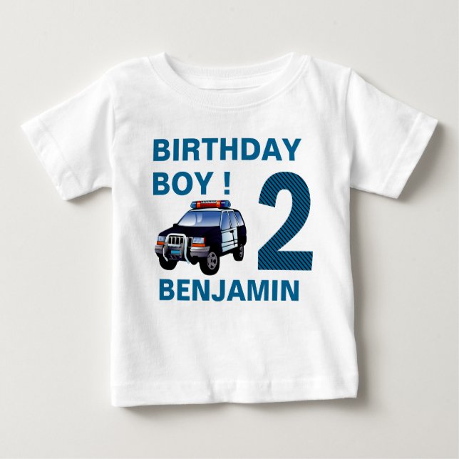 T-shirt Pour Bébé Fête d'anniversaire de la 2e année de voiture de p (Devant)