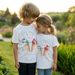 T-shirt Pour Bébé Fête d'anniversaire de la crème glacée des Jumeaux