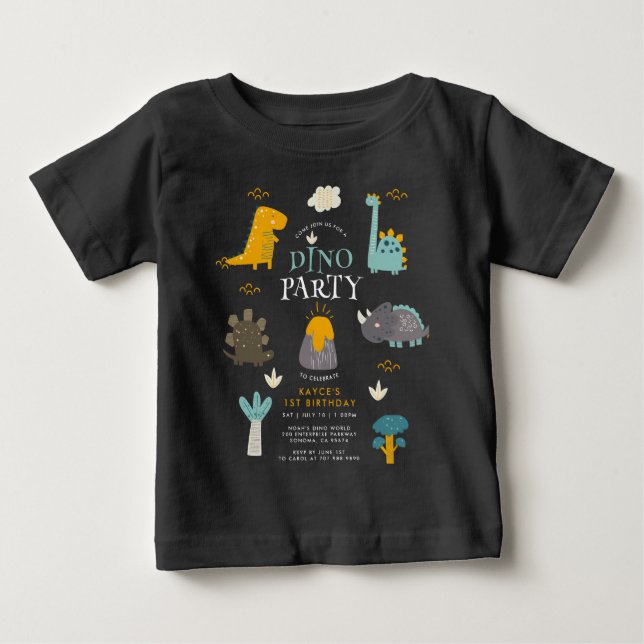 T-shirt Pour Bébé Fête d'anniversaire de premier anniversaire de din (Devant)