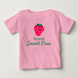 T-shirt Pour Bébé Fête d'anniversaire des 1 an de Strawberry Girl 