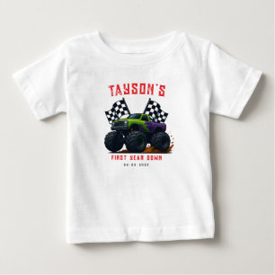 T-shirt Pour Bébé Fête d'anniversaire des Monster Trucks 1 an