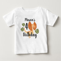 Fête d'anniversaire Dinosaure Aquarelle Verdure
