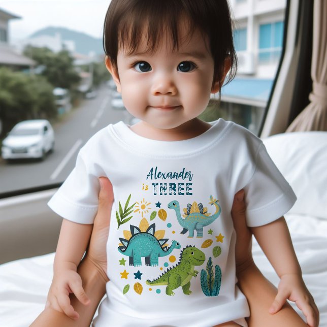 T-shirt Pour Bébé Fête d'anniversaire dinosaure T rex  (Créateur téléchargé)