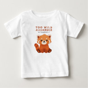 T-shirt Pour Bébé Fête d'anniversaire du Panda roux 1 an