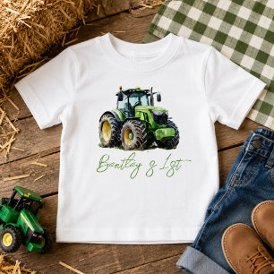 T-shirt Pour Bébé Fête d'anniversaire Fun Farm tracteur 1 an