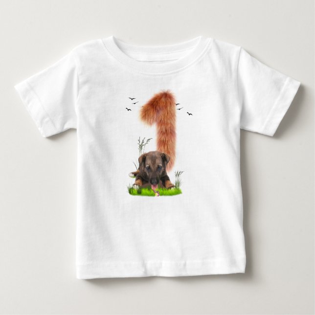 T-shirt Pour Bébé Fête d'anniversaire personnalisée pour bébés fille (Devant)