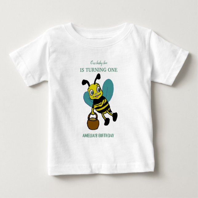 T-shirt Pour Bébé Fête d'anniversaire personnalisée pour le premier  (Devant)