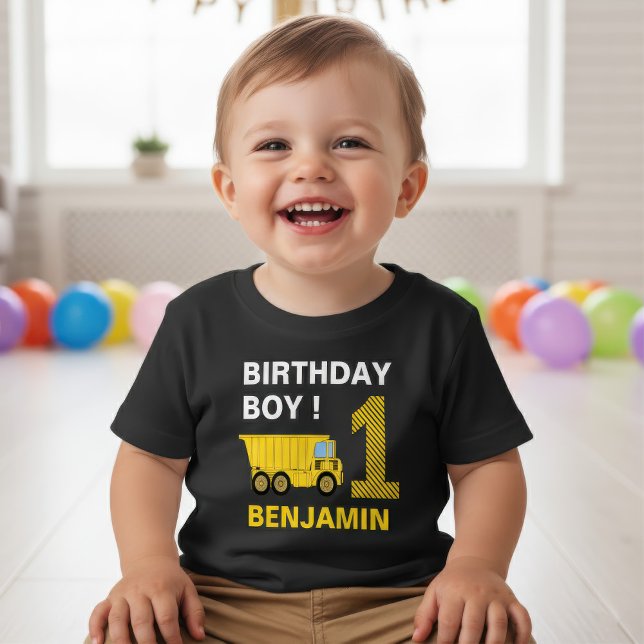 T-shirt Pour Bébé Fête d'anniversaire pour les 1 an de construction  (Créateur téléchargé)