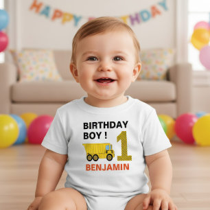 T-shirt Pour Bébé Fête d'anniversaire pour les 1 an de construction 