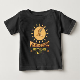 T-shirt Pour Bébé Fête d'anniversaire Ptérodactyle Rétro Soleil Dino