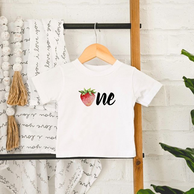 T-shirt Pour Bébé Fête d'anniversaire Strawberry ONE (Créateur téléchargé)