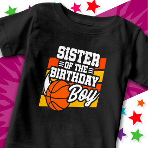 T-shirt Pour Bébé Fête de basket-ball pour enfants Soeur du garçon d