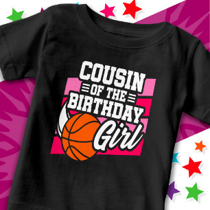 T-shirt Pour Bébé Fête de Basketball pour Enfants Cousine de la Fill