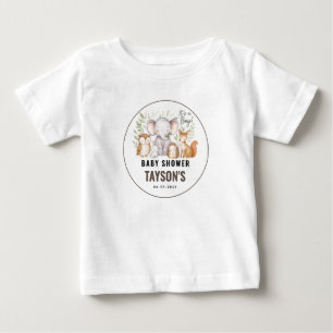 T-shirt Pour Bébé Fête de Bébé Garçon Moderne Animaux de la Forêt