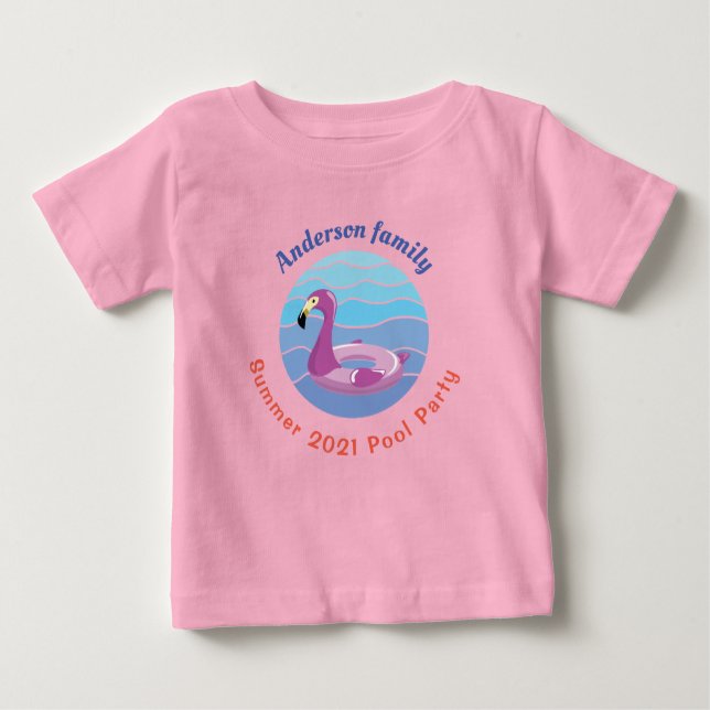 T-shirt Pour Bébé Fête de la piscine personnalisée (Devant)