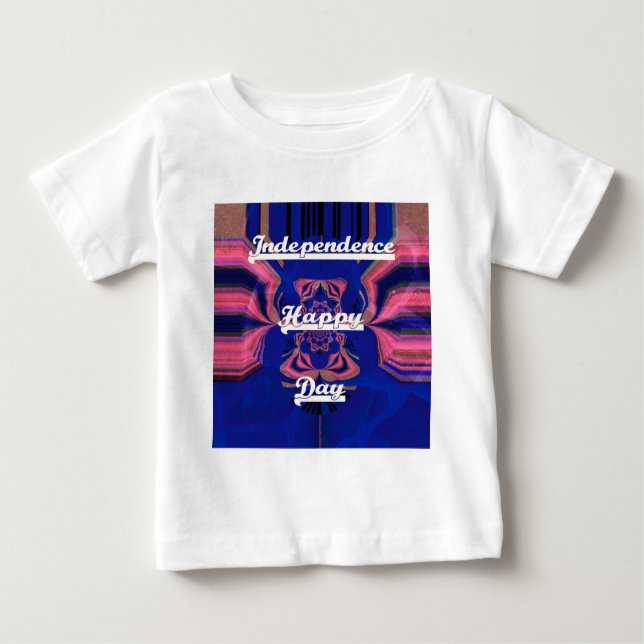 T-shirt Pour Bébé Fête de l'Indépendance Abstraite Art (Devant)