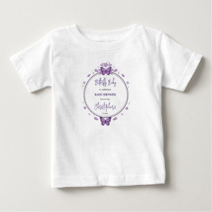 T-shirt Pour Bébé Fête de naissance bébé fille Papillon Violet