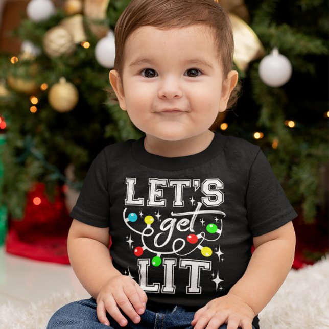 T-shirt Pour Bébé Fête de Noël amusante - Lumière de Noël (Créateur téléchargé)