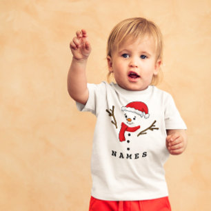 T-shirt Pour Bébé Fête de Noël personnalisée Funny Snowman