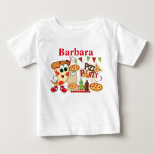 T-shirt Pour Bébé Fête de pizza personnalisée amusante
