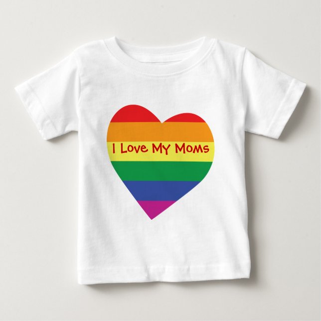 T-shirt Pour Bébé Fête des mères J'aime mes mamans (Devant)