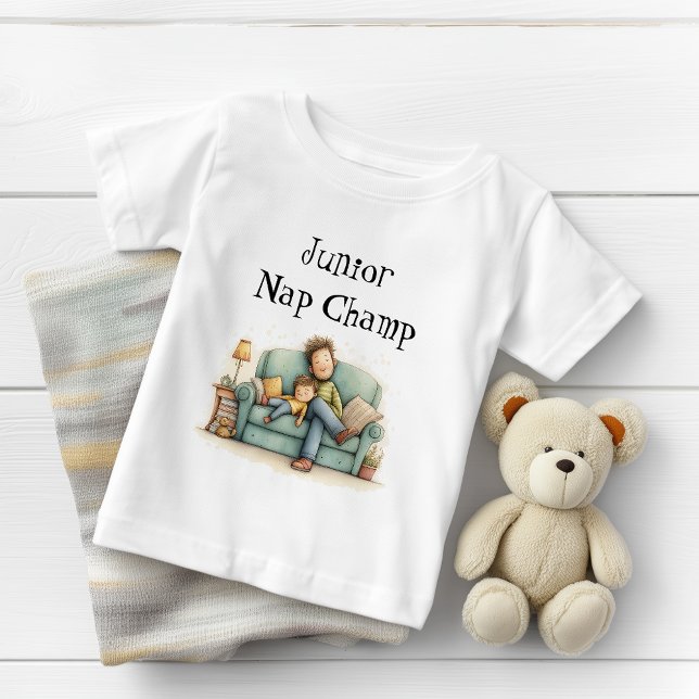 T-shirt Pour Bébé Fête des pères de Champ Junior Nap (Créateur téléchargé)